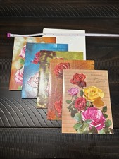Quality Crest Happy Birthday Card Lot Of 5 Vintage Retro Raised Made In USA