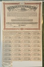 1947 BELGIUM LA TURNHOUTOISE BOND LARGE SIZE CERTIFICATE!