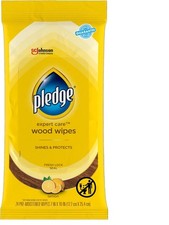 Pledge Expert Care Wood Wipes, Shines and Protects, Removes Fingerprints, Lemon