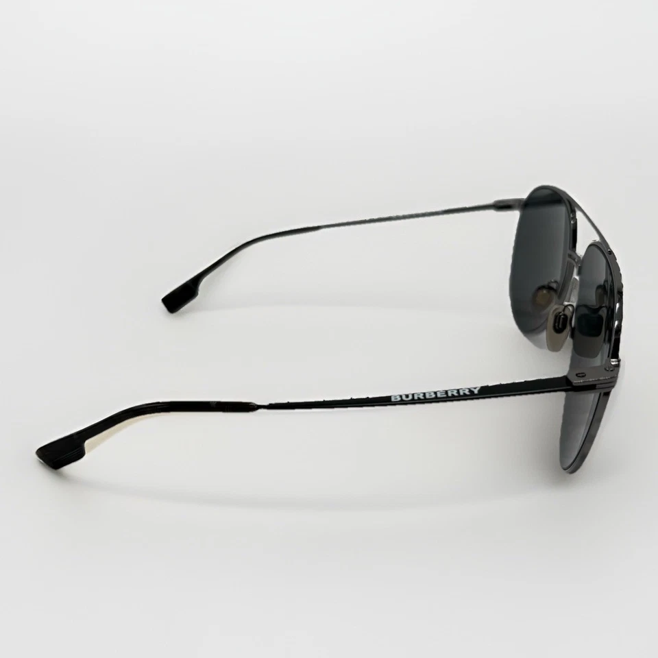 Gafas de sol Burberry negras de aviador para hombre B-3108 1295/5G 60-14 145 3N arañazos Foto 4 de 4