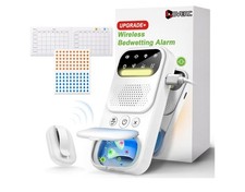 Wireless Bedwetting Alarm for Kids - Sound, Vibration, Night Light, UV Mode