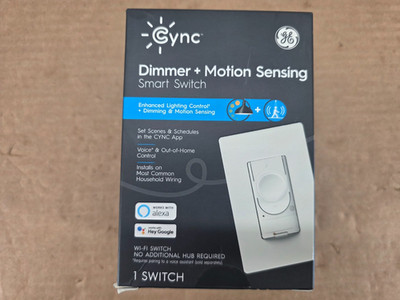 GE CYNC Smart Dimmer Light Switch & Motion Sensor, No Neutral Wire Required,