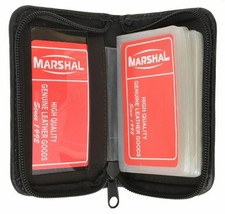 Unisex Zip Around Leather ID Bifold Business Card Holder Organizer Wallet by Mar
