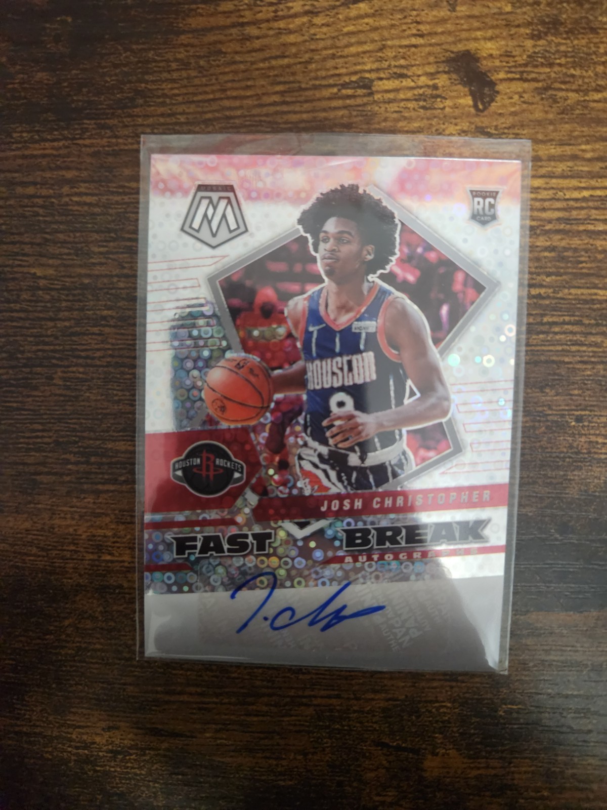 2020-2021 josh christopher Mosaic Silver Rookie MOSAIC RC AUTO Fast Break