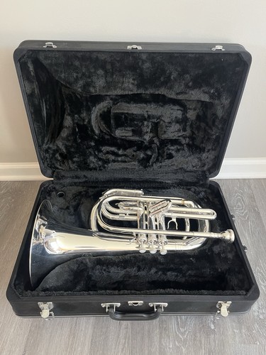 Allora Vienna Marching Baritone Horn Silver With Case 3 Valve As-Is 