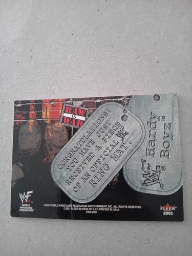 2001 Fleer Wwf Wwe Raw Is War Booty Card Official Ring Mat The Hardy Boyz - Picture 2 of 2