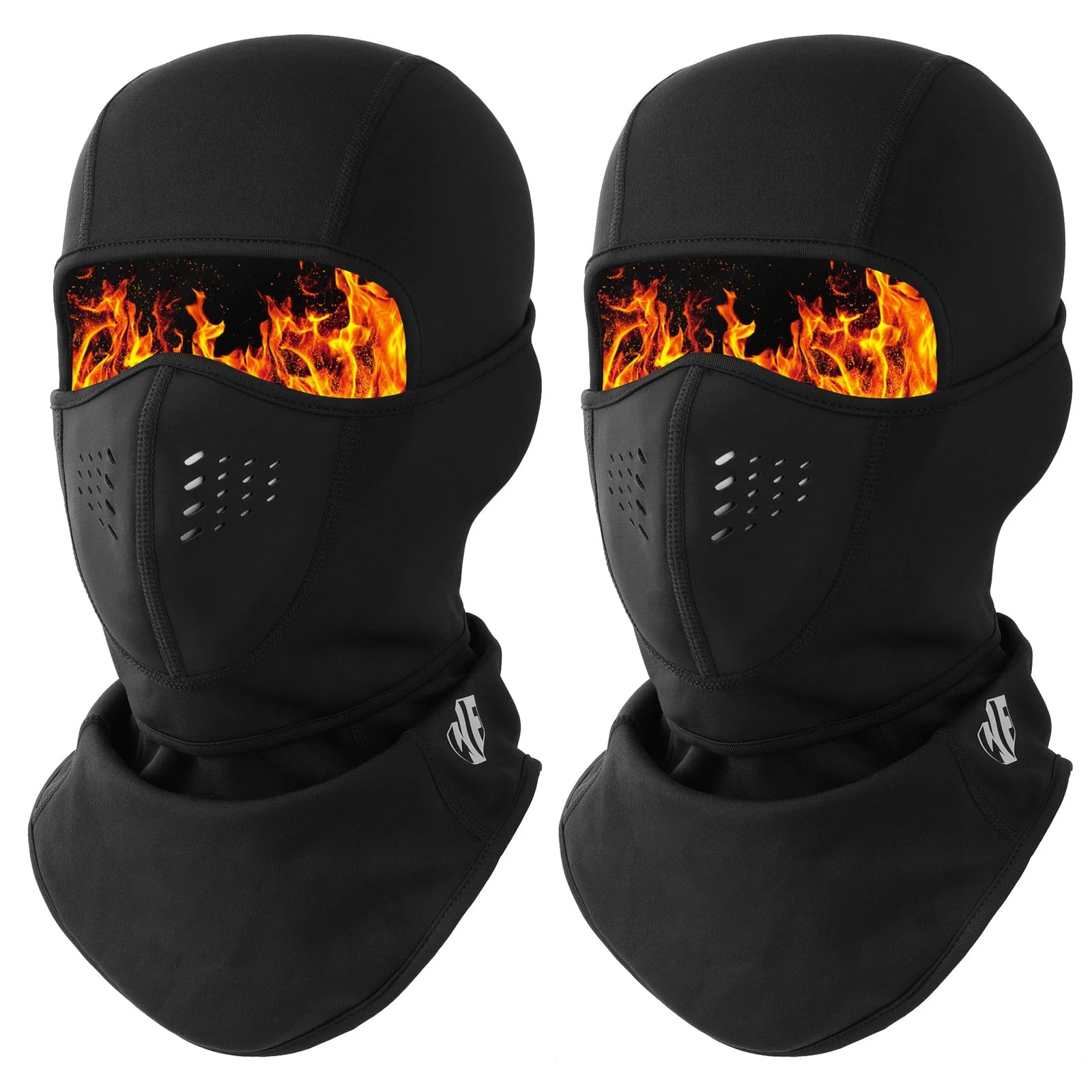 WTACTFUL Balaclava Ski Mask for Men Fleece Face Masks One Size, Black+black