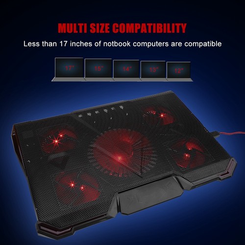 Notebook-Kühler 5 LED-Lüfter Einstellbarer Cooling Pad-Halter Für 12-17 Zol NTS - Bild 9 von 16