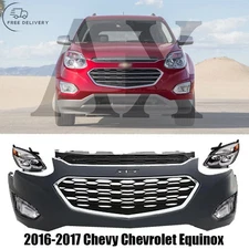 Front Bumper Cover Fascia & Grille Assembly Kit For 2016- 2017 Chevrolet Equinox