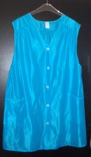 Dederon Polyamid Nylon DDR Kittel Sch&uuml;rze Kleid Hosensch&uuml;rze T&uuml;rkisblau 52 Neu