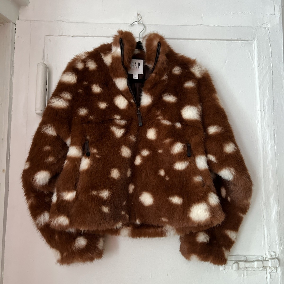Gap × Sandy Liang Spotted Vegan Fur Half-Zip Pullover Size XXS/XS