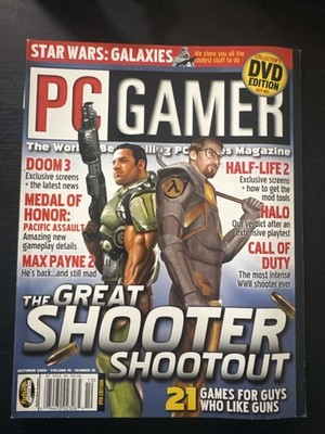 PC Gamer Magazine Oct 2003 Vol 10 No 10 Great Shooter Shootout DVD Edition