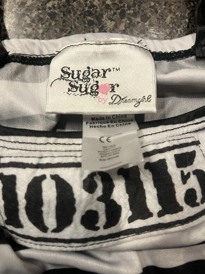 Nuevo Vestido Disfraz Prisionero con Sombrero Rayas Blanco y Negro Talla Mediana Foto 3 de 4