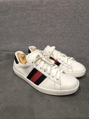 Women's Gucci Gucci Ace Leather ‘White Blue’Low Sneakers Size UK 4.5 EU 37 .5 - Picture 4 of 11
