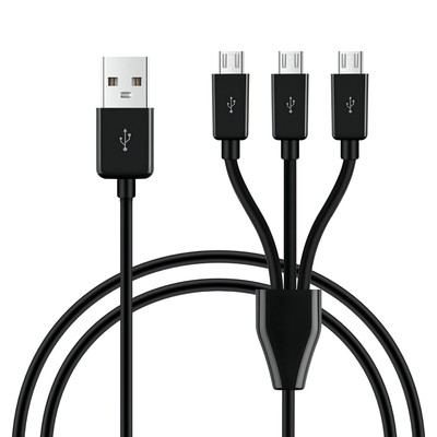 3-in-1 USB 2.0 A Male to Micro USB Male Charging Cord, Data Sync Adapter, Spl...