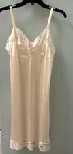 Lorraine Cream/Ivory Slip Dress adjustable Straps Lace Sz 34 Vintage
