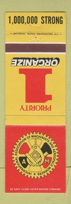 Matchbook Cover - Association of Machinists Aerospace Workers Union