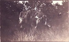 UNIFORMED SOLDIERS RIDING HORSE c1910 real photo postcard rppc military war