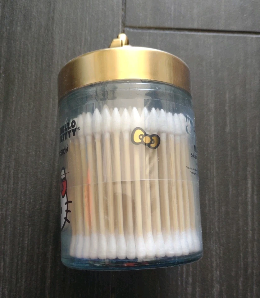 Creme Shop x Sanrio Hello Kitty Chic tarro reutilizable hisopos de algodón NUEVO Foto 4 de 4