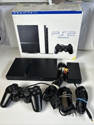 Sony PlayStation 2 Ps2 Slim Console Black (SCPH-70012) W Box