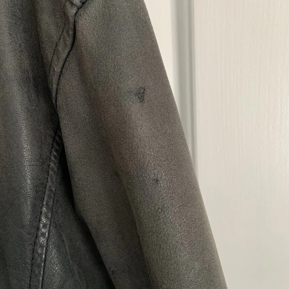 Chaqueta Bombardero Aviador De Cuero Gris Vintage SEA DREAM Hombre Talla 42 Hecha en Corea Foto 4 de 4