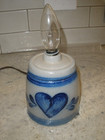 Rowe Pottery 1990 Blue Gray Crock Lamp No Shade EUC 4.5"x4.25" plus Bulb