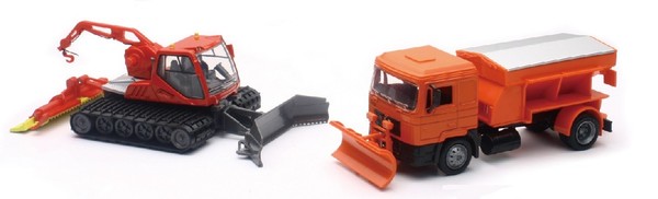 Newray - Schneepflug Mit Pistenraupe - 1/43 - NEW15495-image