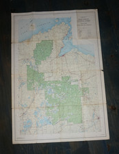 VTG 1968 Chequamegon National Forest Service Large Foldout Map Wisconsin