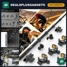 Motorcycle Handlebar Mount for 360 Cameras, 59" Invisible Selfie Stick