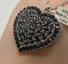 925 Sterling Silver Black Spinel Necklace (120)