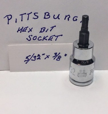 Pittsburgh  Hex  Bit Socket   5/32'' x 3/8'' -Free USA Shipping
