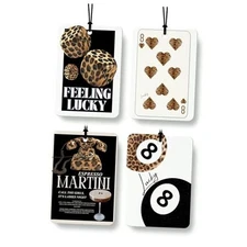Trendy Retro Cheetah Print Car Air Freshener 4 Pcs, Leopard Print Trendy-05