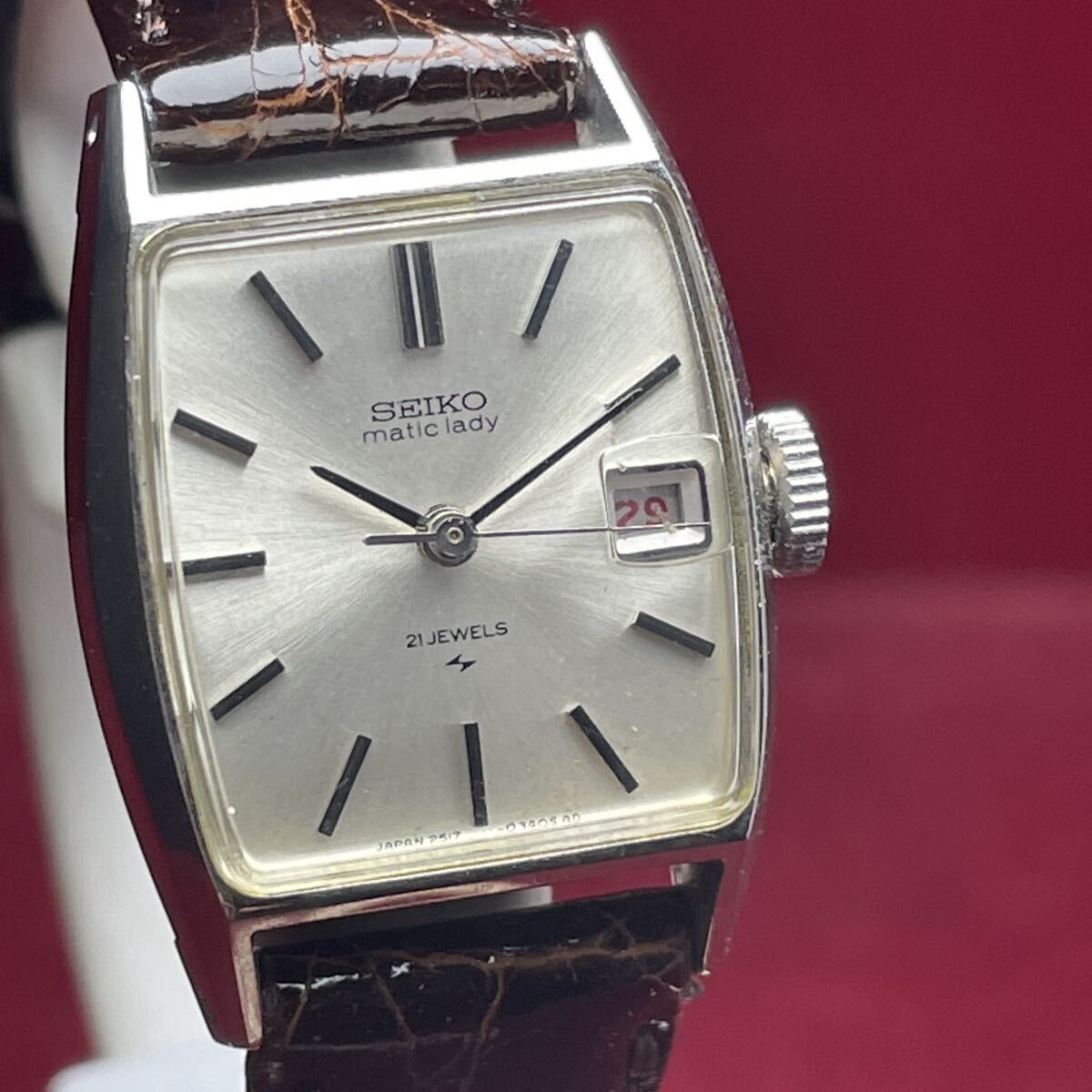 unused SEIKO Matic Lady Automatic  Buckle 1968 Vintage Antique Watch Working Le image 3