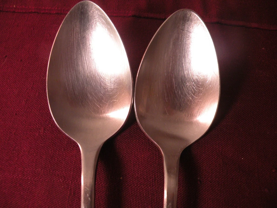 Set Of 2 Place Oval Soup Spoons Towle Lauffer Chevalier 18/8 Satin Japan 7 1/4" - Image 2 of 4
