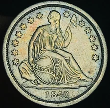 1840 Seated Liberty Dime 10c High Grade Choice 90% Silver US Coin CC24856