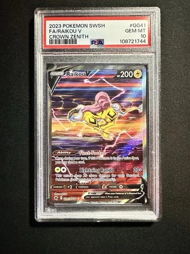 Raikou V GG41/GG70 PSA 10 Crown Zenith S&V Illustration Rare