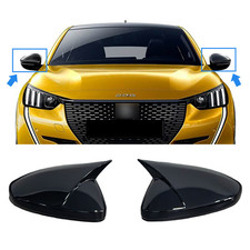 Tape-On Side Wing Mirror Cap Covers Gloss For Peugeot 208 Opel Crosa F 2019-2025