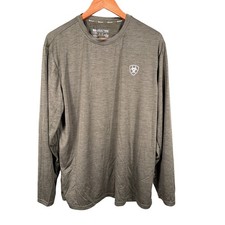 Ariat Tek Charger Long Sleeve Shirt Men's Size Large Green Distressed Outdoor