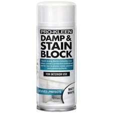 ProKleen Damp & Stain Block Spray Paint Stops & Removes Mould/Stains Matt White