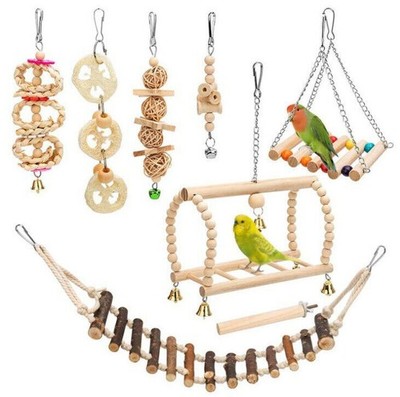 Schaukel Hängematte Vogel Set 8xHaustier Wellensittich Spielzeug Sittich Papagei