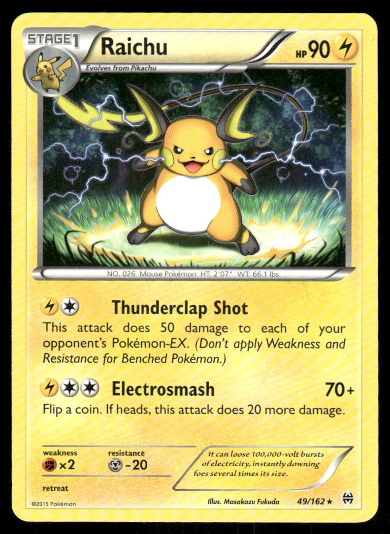 Pokemon Cards Raichu 49/162 BREAKthrough XY Rare NM * 1