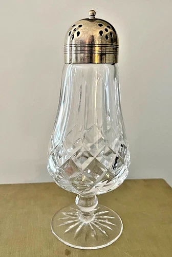 Vintage 1980s Waterford Lismore Irish Cut Crystal Sugar Shaker/Muffineer 8"