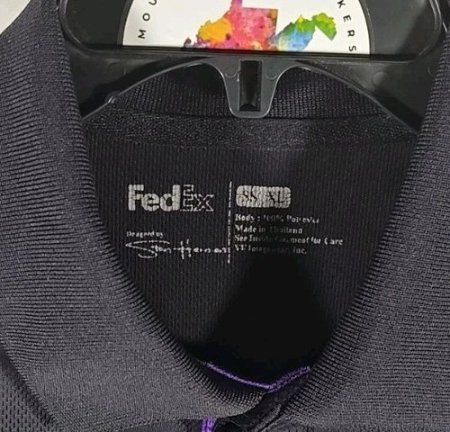 Delivery Freight Logo Polo Short Sleeve Collar Shirt Men's Size XL Black Purple - Picture 3 of 6