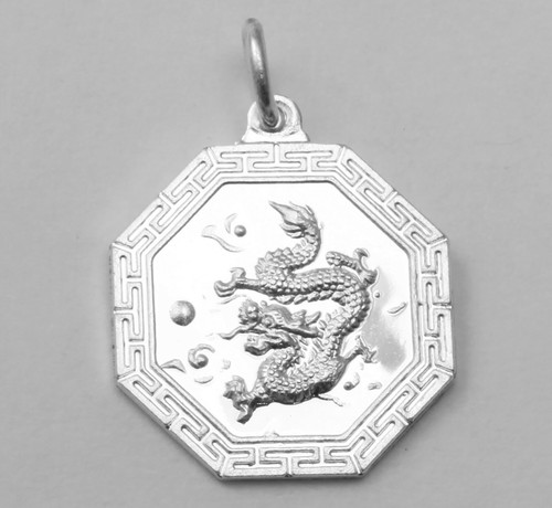 Sterling Silver Ba Gua Bagua Yin Yang Tai Chi Chinese Zodiac Animal Pendant NEW - 第 7/14 張圖片