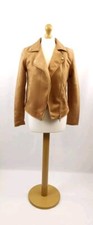 Biker Jacket Size 8 Tan Colour Faux Suede Peacocks Brand New