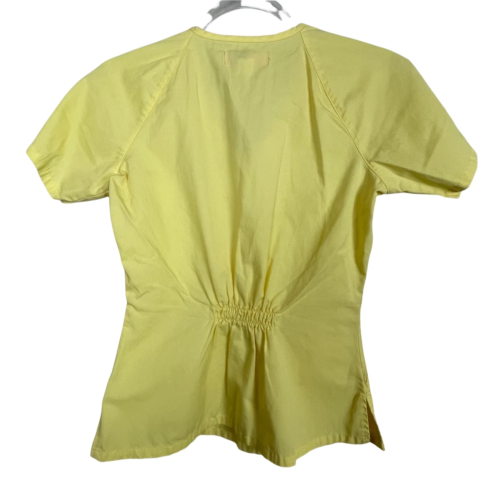 Blusa Médica Koi Kathy Peterson Para Mujer XS Amarilla Cuello en V Cincha Espalda Foto 4 de 4