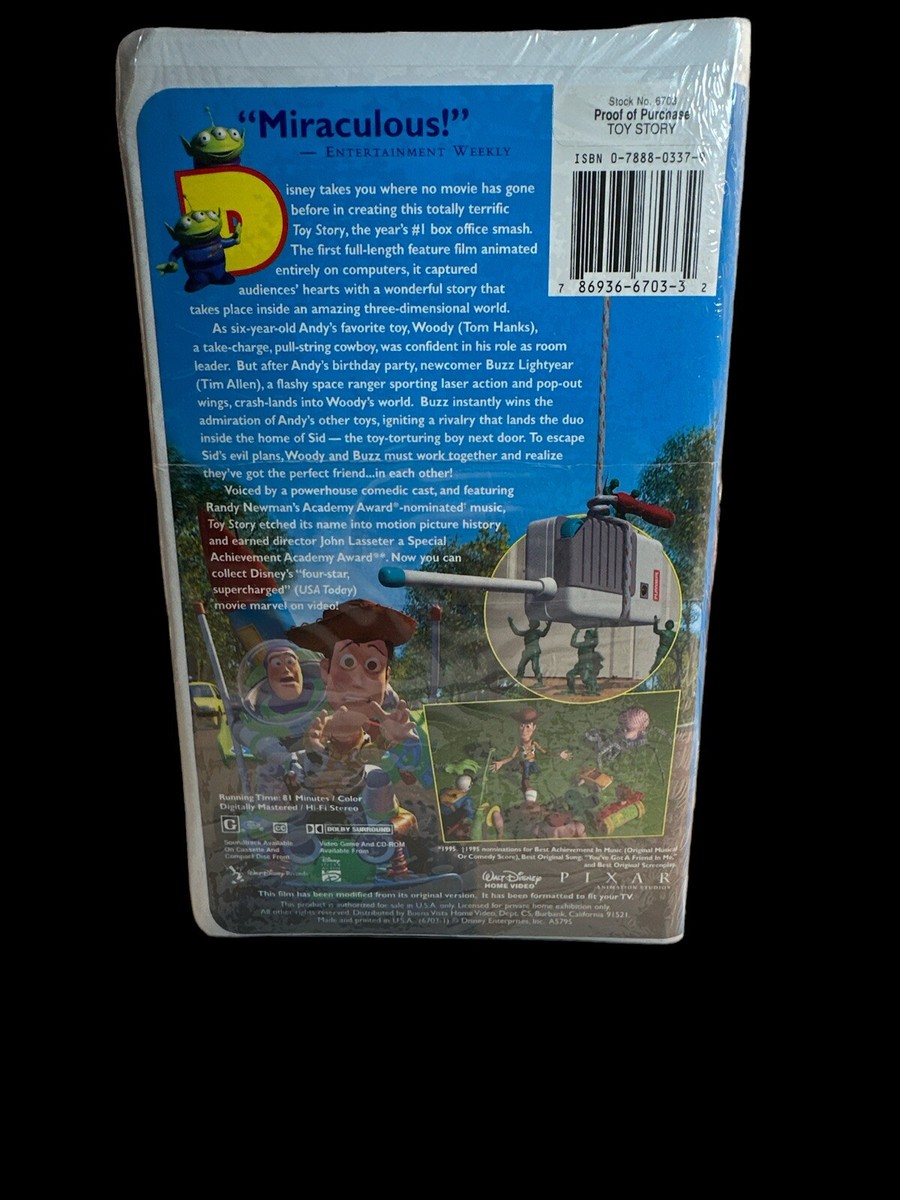 Toy Story (VHS,1997) Walt Disney Pixar Collectible NEW