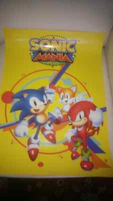PLAKAT zu VIDEOSPIEL SONIC MANIA PLUS ZWEISEITIG MASSE ca.: 59 cm X 42 m NEU!