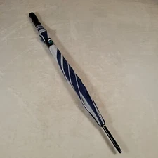 WEATHER ZONE MS-56-D Golf Umbrella, Polyester FabricBlue And White