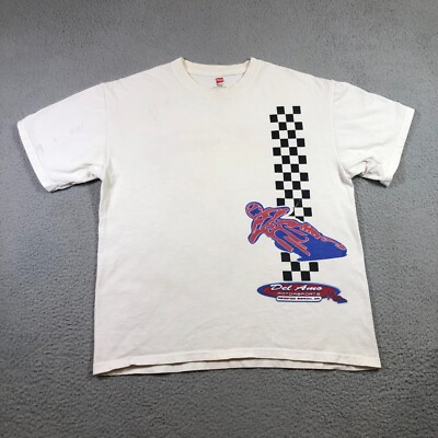 del amo motorsports redondo beach CA t shirt mens M white fair condition